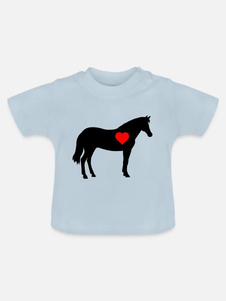 horse - Baby Bio-T-Shirt mit Rundhals - Hellblau