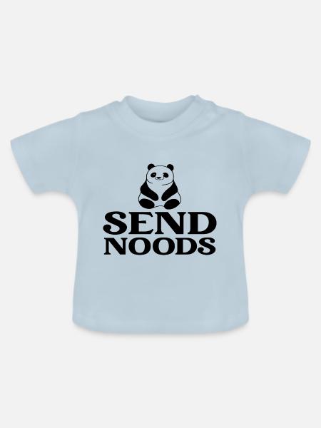Send Noods Panda - Baby Bio-T-Shirt mit Rundhals - Hellblau
