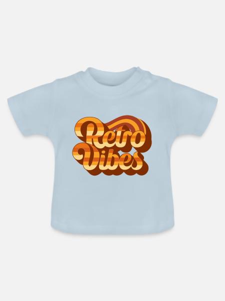 Retro-Vibes - Baby Bio-T-Shirt mit Rundhals - Hellblau