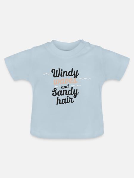 windy waves - Baby Bio-T-Shirt mit Rundhals - Hellblau