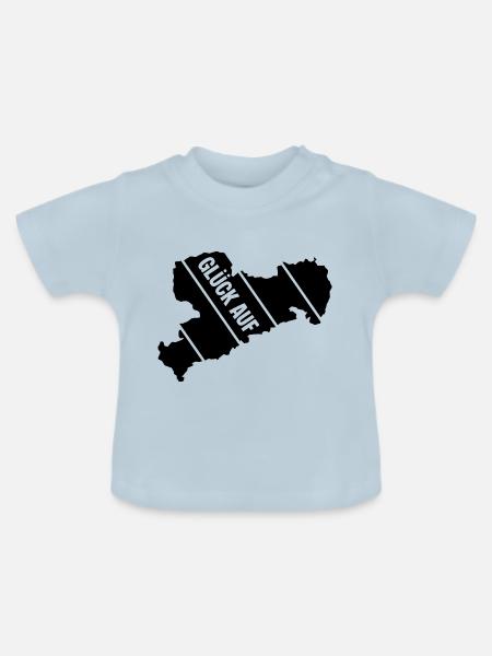 Retro Sachsen Gruss - Baby Bio-T-Shirt mit Rundhals - Hellblau
