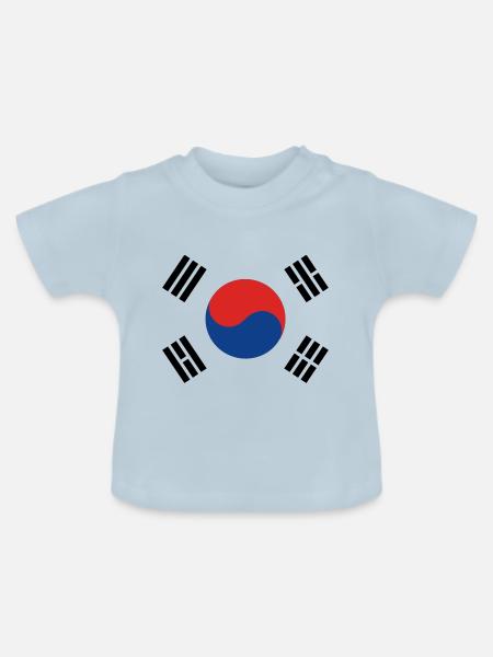 Südkorea - Baby Bio-T-Shirt mit Rundhals - Hellblau