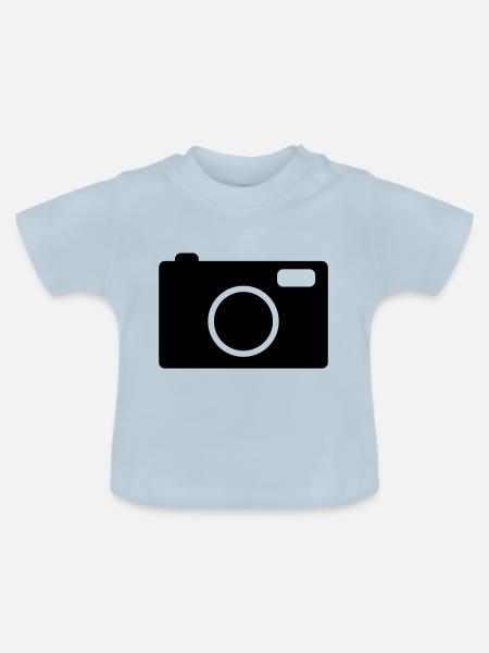 kamera - Baby Bio-T-Shirt mit Rundhals - Hellblau