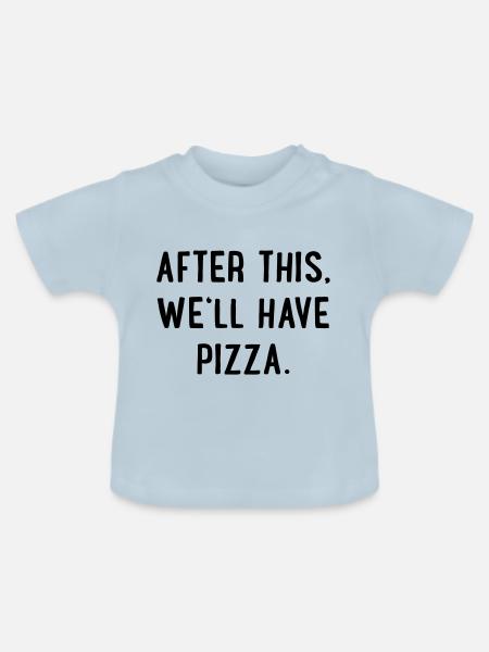 pizza - Baby Bio-T-Shirt mit Rundhals - Hellblau