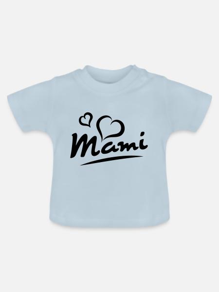Mami - Baby Bio-T-Shirt mit Rundhals - Hellblau