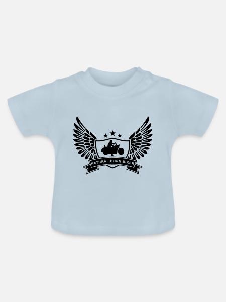 natural_born_biker - Baby Bio-T-Shirt mit Rundhals - Hellblau