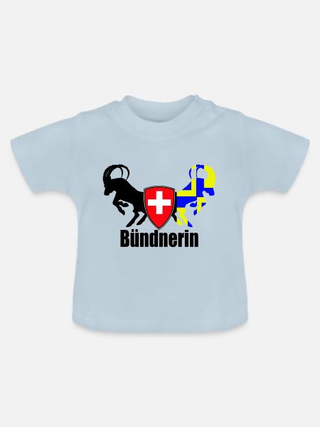 bündnerin - Baby Bio-T-Shirt mit Rundhals - Hellblau