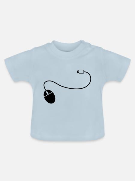 mouse_cursor__f1 - Baby Bio-T-Shirt mit Rundhals - Hellblau