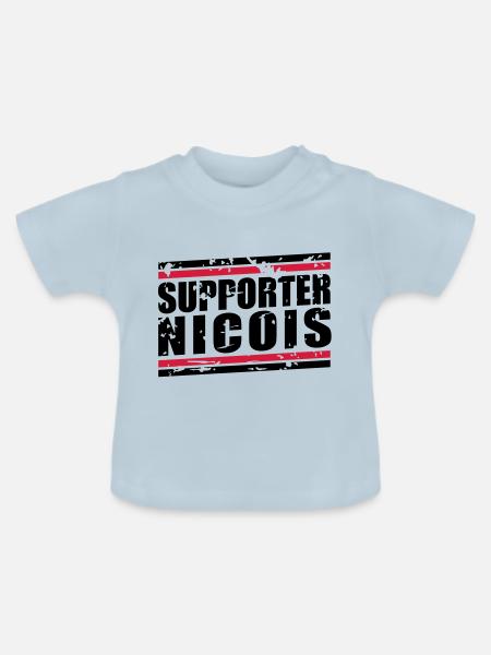 Weinlese-Bär Nicois - Baby Bio-T-Shirt mit Rundhals - Hellblau
