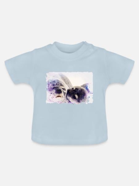 Robben - Baby Bio-T-Shirt mit Rundhals - Hellblau