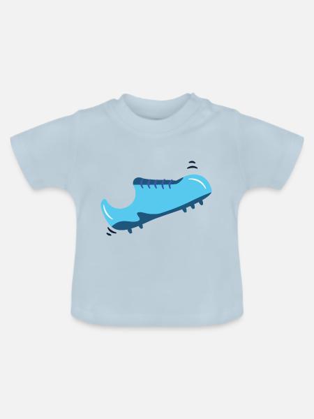Fußballschuh - Baby Bio-T-Shirt mit Rundhals - Hellblau