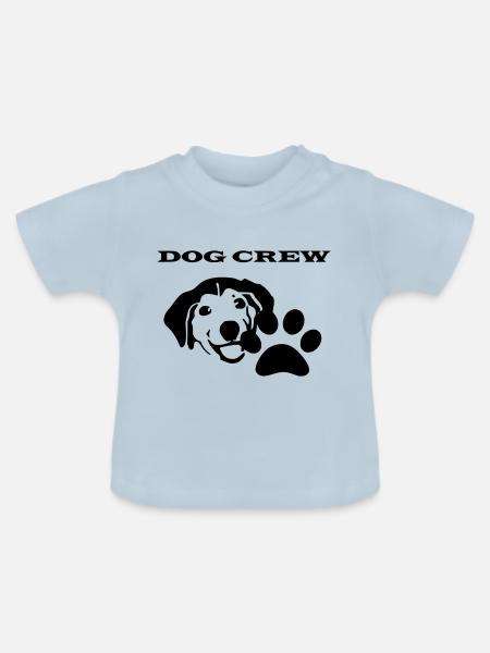 Hunde Team - Baby Bio-T-Shirt mit Rundhals - Hellblau