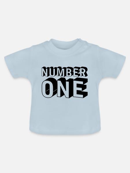Nummer - 1 - Baby Bio-T-Shirt mit Rundhals - Hellblau