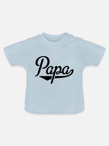 Papa - Baby Bio-T-Shirt mit Rundhals - Hellblau