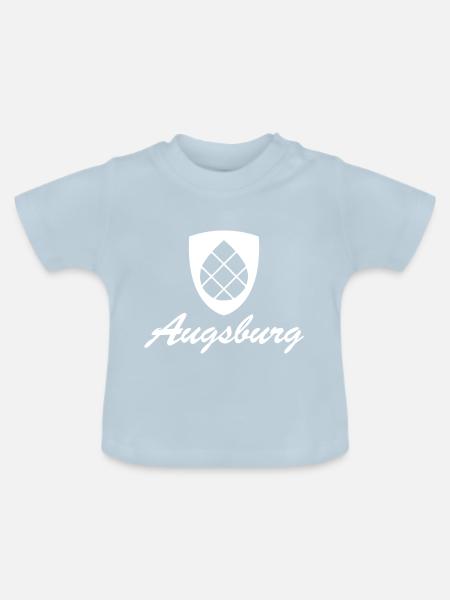 Augsburg Zirbelnuss Wappen white - Baby Bio-T-Shirt mit Rundhals - Hellblau
