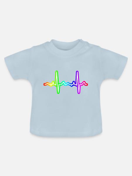 Love is Love Ekg - Baby Bio-T-Shirt mit Rundhals - Hellblau