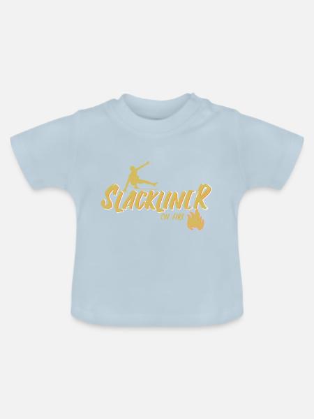 Slackline - Baby Bio-T-Shirt mit Rundhals - Hellblau