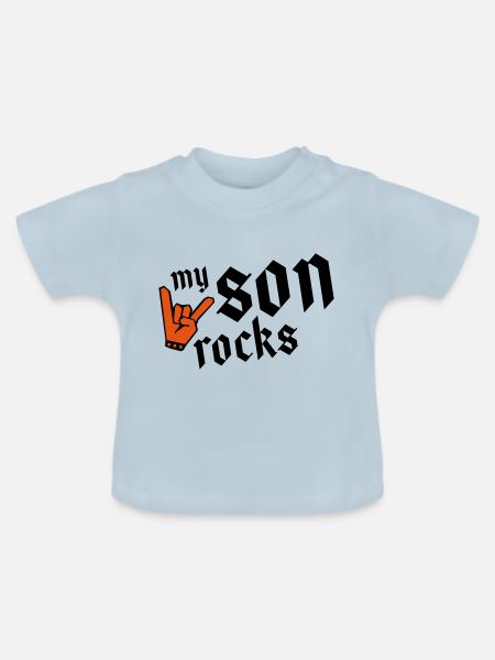 son rocks my - Baby Bio-T-Shirt mit Rundhals - Hellblau
