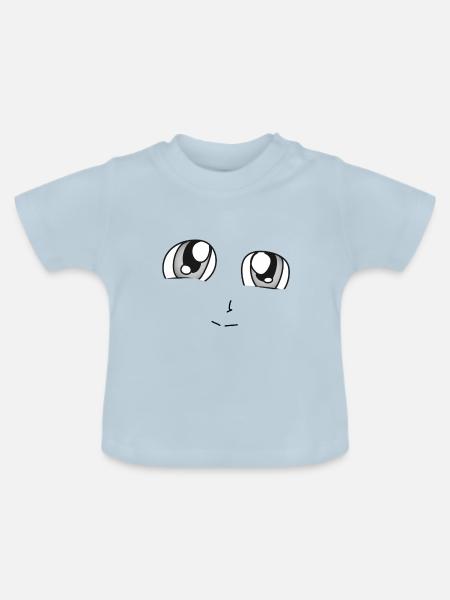 manga gesicht - Baby Bio-T-Shirt mit Rundhals - Hellblau