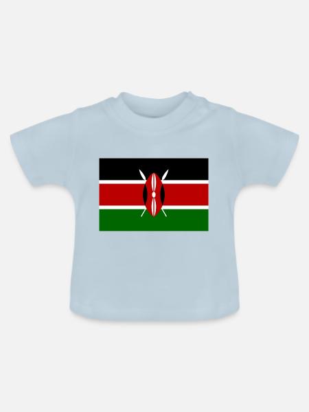 Kenya-Flagge - Baby Bio-T-Shirt mit Rundhals - Hellblau