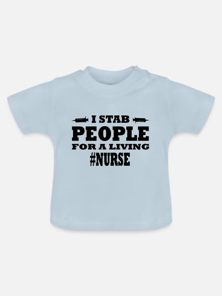 Nurse - Baby Bio-T-Shirt mit Rundhals - Hellblau
