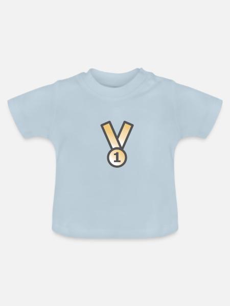 medaille gewinner - Baby Bio-T-Shirt mit Rundhals - Hellblau