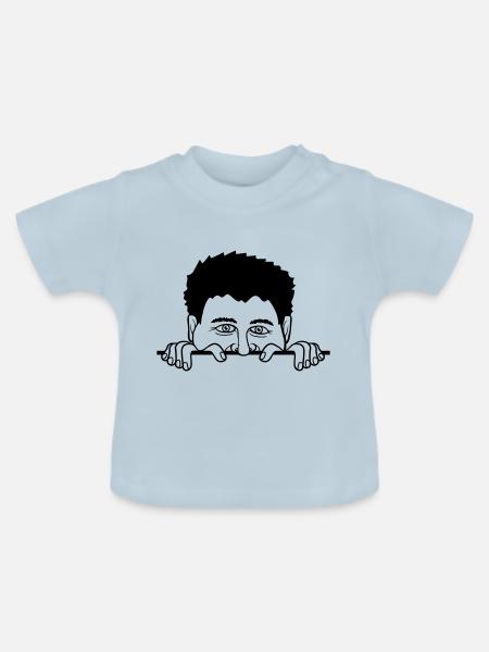 Hinter Mauer Mann - Baby Bio-T-Shirt mit Rundhals - Hellblau