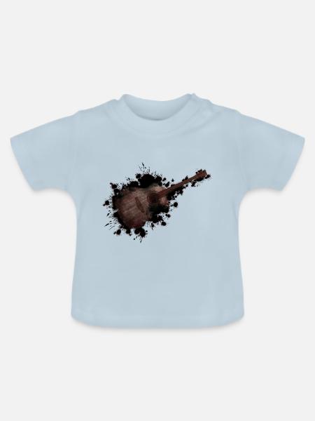 Gitarre - Baby Bio-T-Shirt mit Rundhals - Hellblau