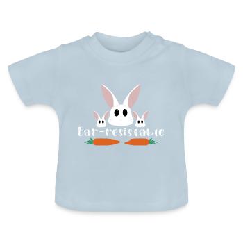 Ear-resistable - Baby Organic T-Shirt with Round Neck - light blue - Front