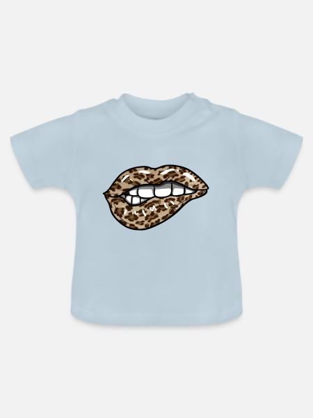 Leopardenlippen - Baby Bio-T-Shirt mit Rundhals - Hellblau