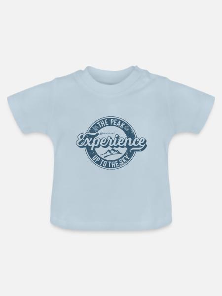 Peak Experience Retro Label - Baby Bio-T-Shirt mit Rundhals - Hellblau