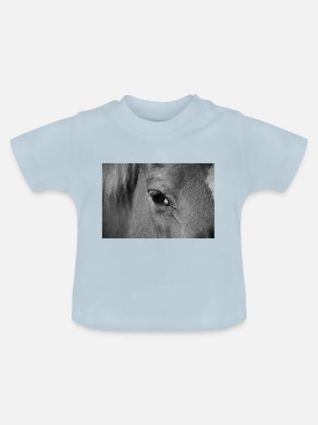 Pferdeauge - Baby Bio-T-Shirt mit Rundhals - Hellblau