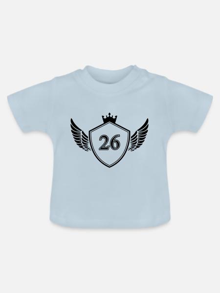 wappen 26 - Baby Bio-T-Shirt mit Rundhals - Hellblau