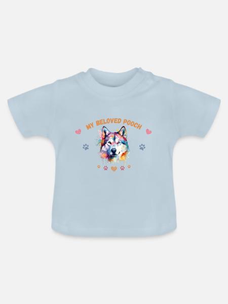 Mein Liebeshund G5 WE - Baby Bio-T-Shirt mit Rundhals - Hellblau