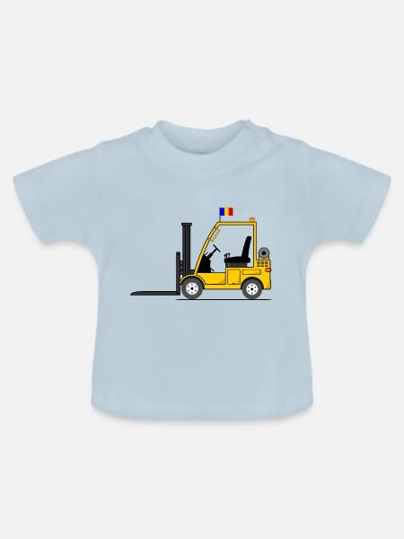 Stapler Rumänien Flagge - Baby Bio-T-Shirt mit Rundhals - Hellblau