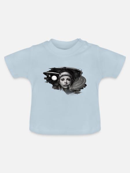 Woman in the Sky - Baby Bio-T-Shirt mit Rundhals - Hellblau