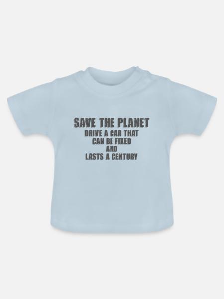 Rettet den Planeten - Baby Bio-T-Shirt mit Rundhals - Hellblau