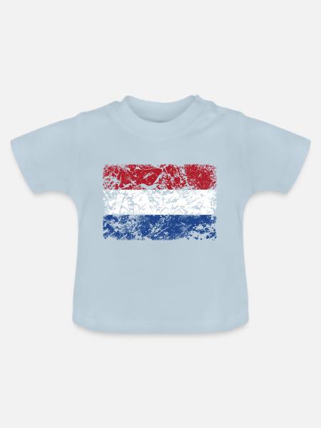 Niederlande Flagge - Baby Bio-T-Shirt mit Rundhals - Hellblau