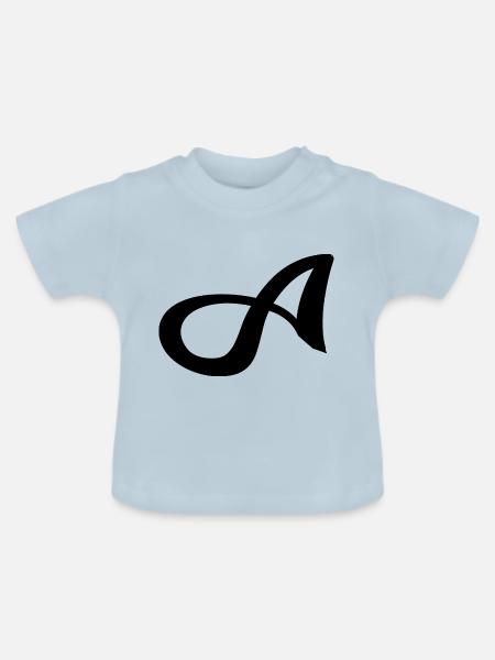 Letter A - Baby Bio-T-Shirt mit Rundhals - Hellblau