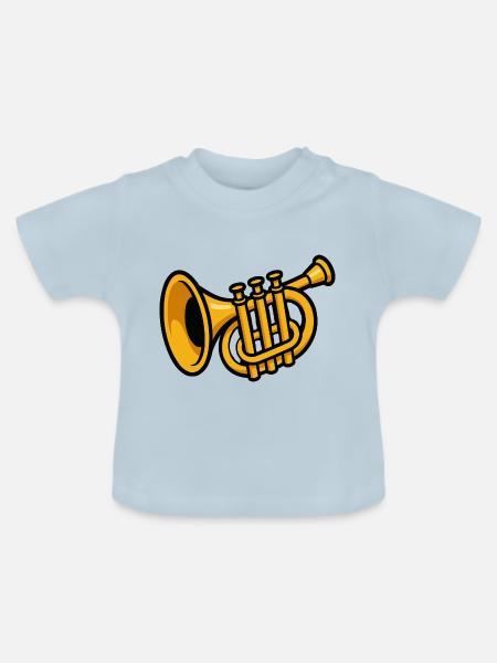 trompete - Baby Bio-T-Shirt mit Rundhals - Hellblau