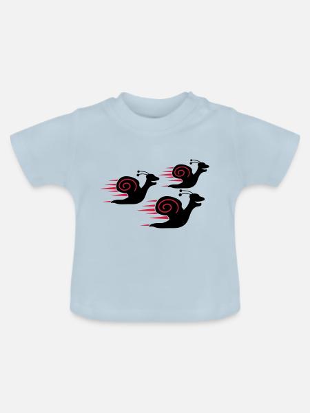 Snail Race - Baby Bio-T-Shirt mit Rundhals - Hellblau