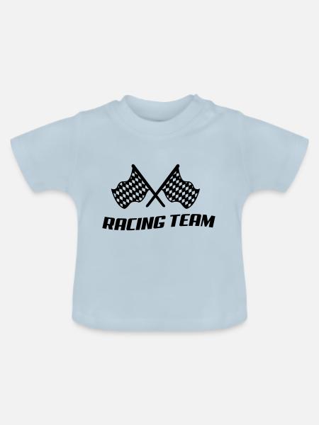 racing_team - Baby Bio-T-Shirt mit Rundhals - Hellblau