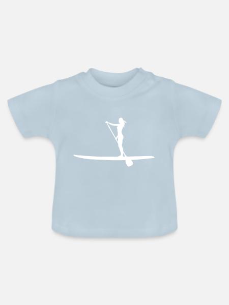 Stand Up Paddle - Baby Bio-T-Shirt mit Rundhals - Hellblau