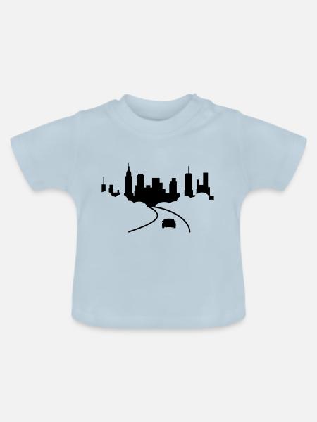 Stadt - Baby Bio-T-Shirt mit Rundhals - Hellblau
