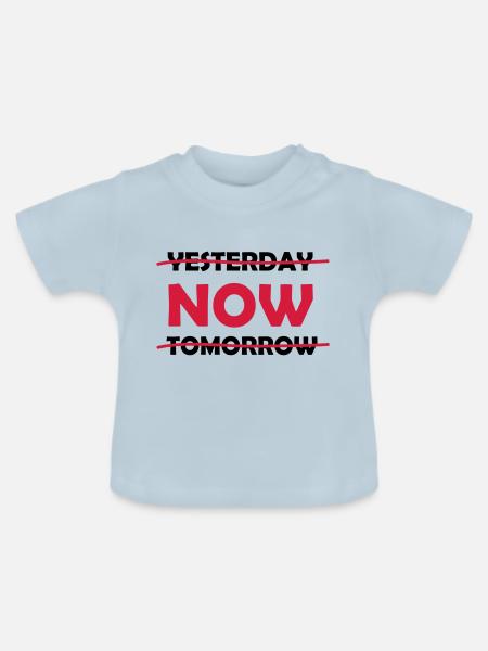 yesterday_now_tomorrow_1 - Baby Bio-T-Shirt mit Rundhals - Hellblau