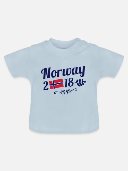 norway 2018 - Baby Bio-T-Shirt mit Rundhals - Hellblau
