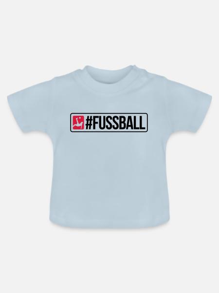 #FUSSBALL - Baby Bio-T-Shirt mit Rundhals - Hellblau