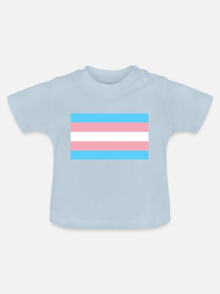 Trans Flag - Baby Bio-T-Shirt mit Rundhals - Hellblau