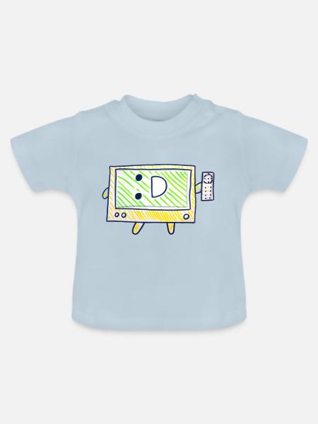 Der Fernseher - Baby Bio-T-Shirt mit Rundhals - Hellblau