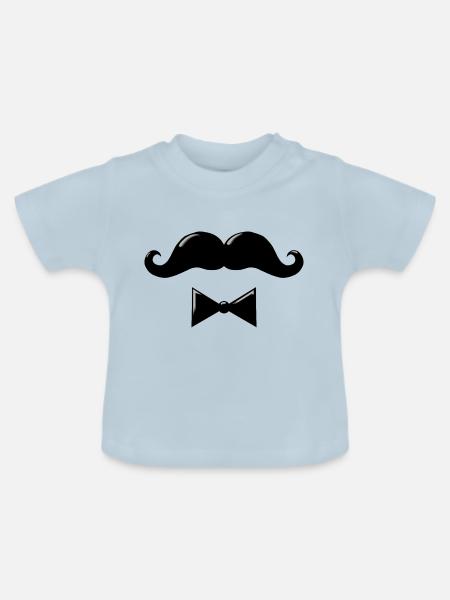 Eleganter Schnurrbart - Baby Bio-T-Shirt mit Rundhals - Hellblau